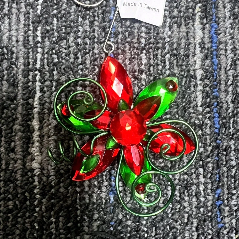5 Pc Acrylic Christmas Flower Candle Ring Wreaths Mission Gallery‎ New 2012